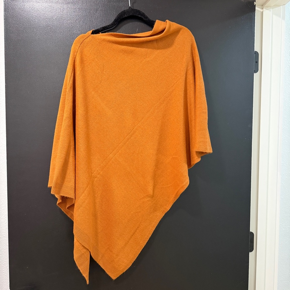 Cozy Orange Knit Poncho
